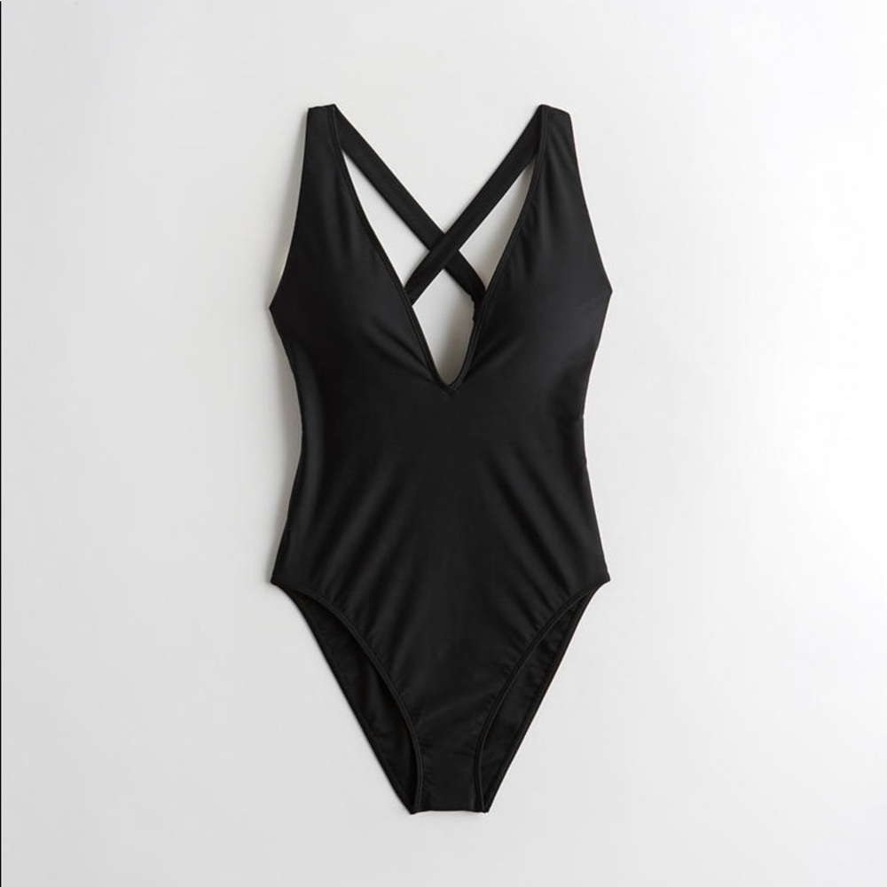 Tie-Back Deep V One Piece Swim - NWT